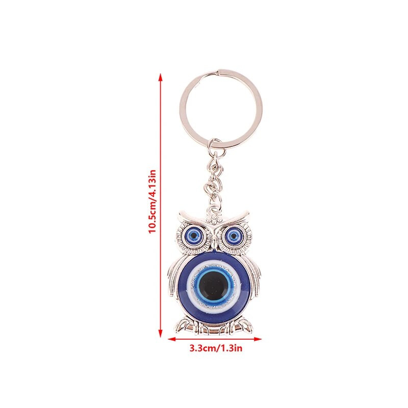 Kék Evil Eye Owl Lucky Charm autós kulcstartó autós kulcs medál állati divat kulcstartó tartó táska kiegészítők ékszerek