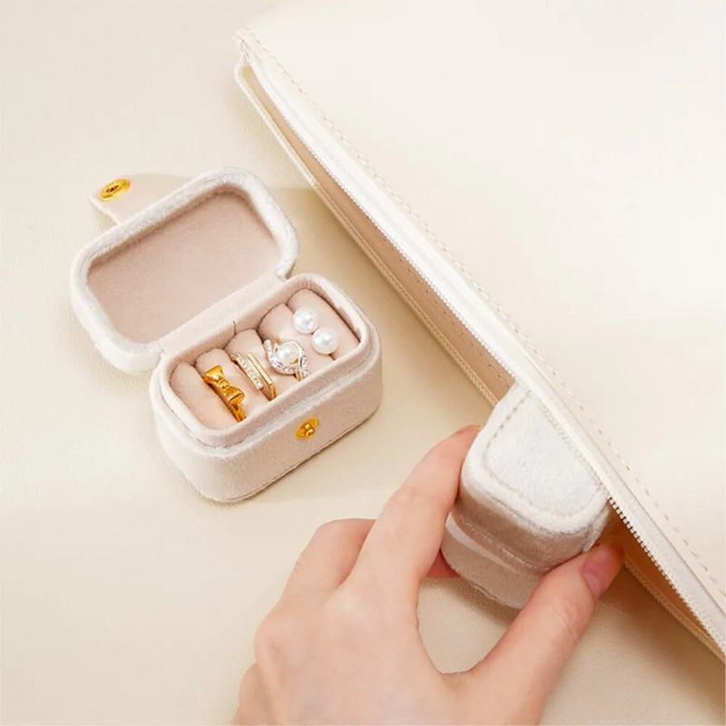 Putni prijenosni kožni mali organizator nakita Kutija za pohranu Putna kutija Ženske naušnice Prstenje Ogrlice Narukvice Držač za prikaz