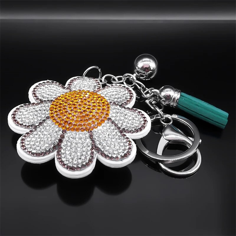 Χαριτωμένο λευκό λουλούδι μπρελόκ για γυναίκες κορίτσι Ασημί Χρώμα Κράμα τσάντα γούρι Μπρελόκ Θήκη μπρελόκ Κοσμήματα llaveros KZZZ184S01