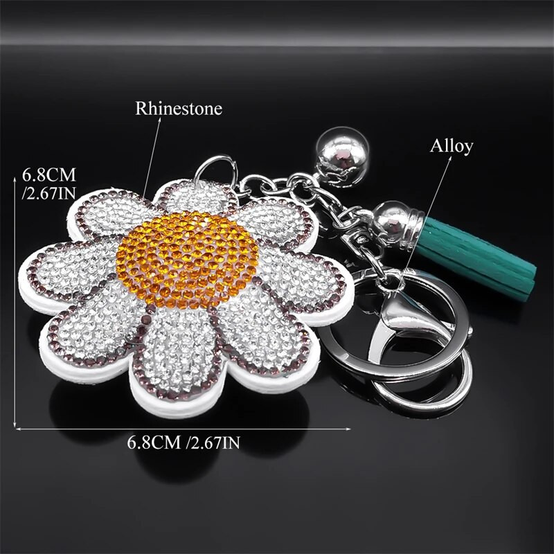 Χαριτωμένο λευκό λουλούδι μπρελόκ για γυναίκες κορίτσι Ασημί Χρώμα Κράμα τσάντα γούρι Μπρελόκ Θήκη μπρελόκ Κοσμήματα llaveros KZZZ184S01