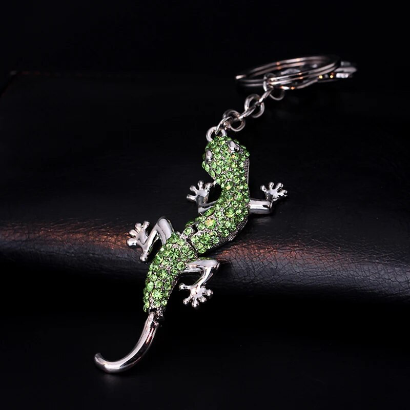 TOGORY Lucky Lizard Crystal Novelty Animal moderns atslēgu piekariņš somiņa sprādze rokassomu kulons automašīnu atslēgu piekariņu turētājam sievietēm