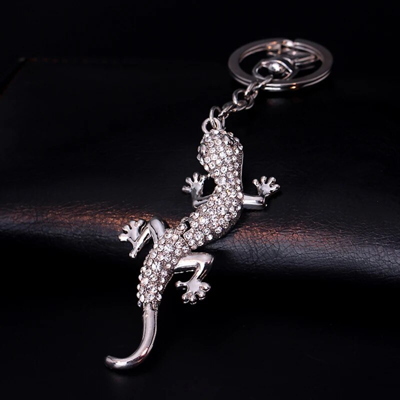 TOGORY Lucky Lizard Crystal Novelty Animal moderns atslēgu piekariņš somiņa sprādze rokassomu kulons automašīnu atslēgu piekariņu turētājam sievietēm