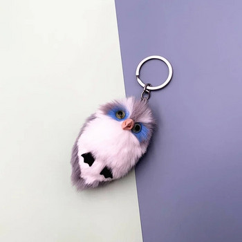Μπρελόκ Mini Fluffy Owl New Fashion Κρεμαστό παιχνίδι βελούδινο κουκουβάγια Γυναικεία τσάντα Γούρια ψεύτικη γούνα κουνελιού Πομπόν για τσάντα