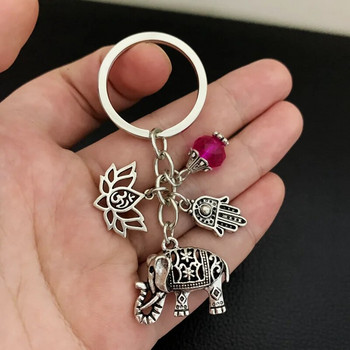 Νέα Tribal Ethnic Μπρελόκ Μοναδική Μπρελόκ Δώρου Bohemia Lotus Jewelry Hand Elephant Keychain Car για γυναίκες