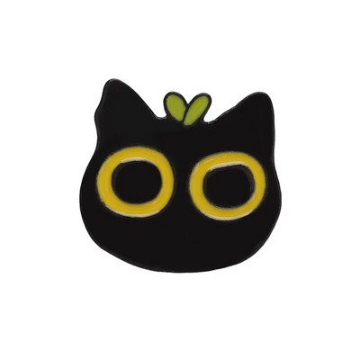 olute melns kaķis gudrs acs metāla dizains Nozīmītes Piespraude Emalja Piespraudes etiķete Soma Mugursoma cepure Juvelierizstrādājumu dāvana