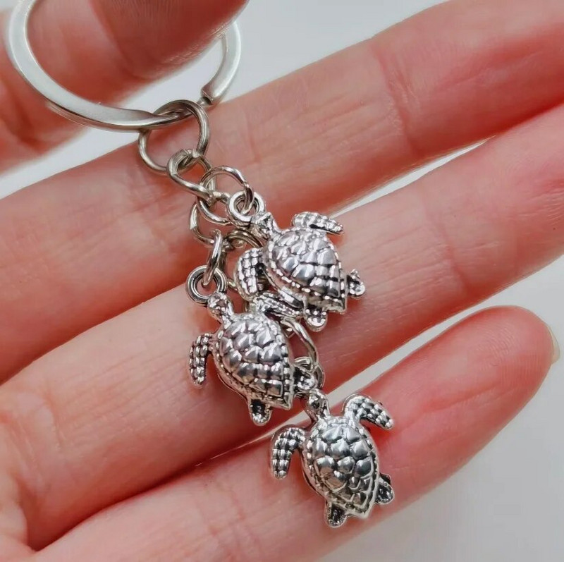 Hot New 1τμχ / παρτίδα Fashion Vintage Alloy Χελώνα Γούρι Μπρελόκ Δώρα Θαλάσσια χελώνα Μπρελόκ Αξεσουάρ Μπρελόκ Κοσμήματα