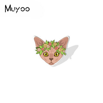 2023 New Arrival Fashion Kitten with Flowers Wreath Lovely Cats Handcraft από εποξειδική ακρυλική ρητίνη καρφίτσες για πέτο Badge Pin