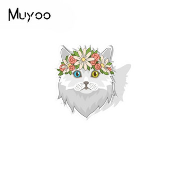 2023 New Arrival Fashion Kitten with Flowers Wreath Lovely Cats Handcraft από εποξειδική ακρυλική ρητίνη καρφίτσες για πέτο Badge Pin