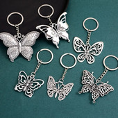 Butterfly Charms Atslēgu piekariņi Kuloni Estētiski Atslēgu Piekariņi Rotaslietas Svētku Dāvana Atslēgu Turētājs Ķēdes Gredzens Sievietēm Draudzene Soma Auto