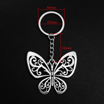 Butterfly Charms Μπρελόκ Μενταγιόν Αισθητικό Μπρελόκ Κοσμήματα Γιορτινό Δώρο Μπρελόκ Δαχτυλίδι αλυσίδας για Γυναικεία Τσάντα φίλη Αυτοκίνητο