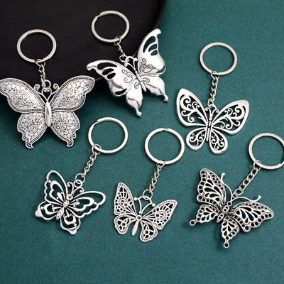 Butterfly Charms Μπρελόκ Μενταγιόν Αισθητικό Μπρελόκ Κοσμήματα Γιορτινό Δώρο Μπρελόκ Δαχτυλίδι αλυσίδας για Γυναικεία Τσάντα φίλη Αυτοκίνητο