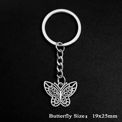 Butterfly Charms Atslēgu piekariņi Kuloni Estētiski Atslēgu Piekariņi Rotaslietas Svētku Dāvana Atslēgu Turētājs Ķēdes Gredzens Sievietēm Draudzene Soma Auto