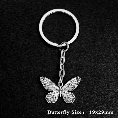 Butterfly Charms Atslēgu piekariņi Kuloni Estētiski Atslēgu Piekariņi Rotaslietas Svētku Dāvana Atslēgu Turētājs Ķēdes Gredzens Sievietēm Draudzene Soma Auto