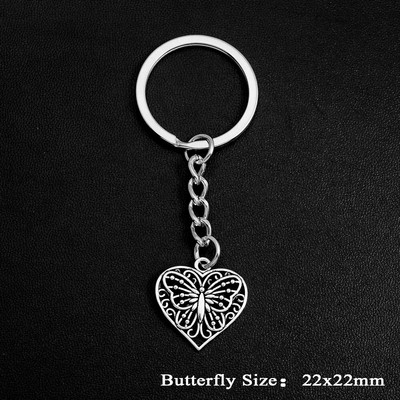 Butterfly Charms Atslēgu piekariņi Kuloni Estētiski Atslēgu Piekariņi Rotaslietas Svētku Dāvana Atslēgu Turētājs Ķēdes Gredzens Sievietēm Draudzene Soma Auto