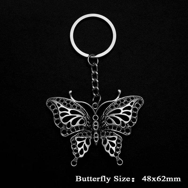 Butterfly Charms Atslēgu piekariņi Kuloni Estētiski Atslēgu Piekariņi Rotaslietas Svētku Dāvana Atslēgu Turētājs Ķēdes Gredzens Sievietēm Draudzene Soma Auto