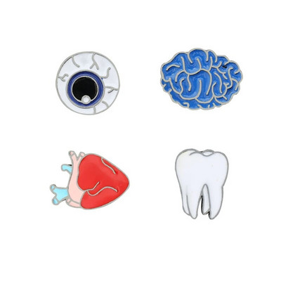 2-4gab/komplekts Radošās medicīniskās adatas Adatu stetoskops Sirds orgānu piespraudes medmāsai Ārsta soma Atloks nozīmītes Rotaslietas Dāvanas Vairumtirdzniecība