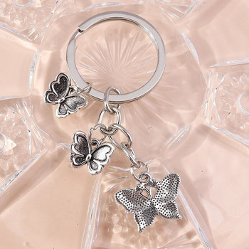 Lovely Alloy Butterfly Keychain Μεταλλικά μενταγιόν με μπρελόκ ζώων για μπρελόκ για μπρελόκ διακόσμηση γοητεία DIY κοσμήματα δώρα