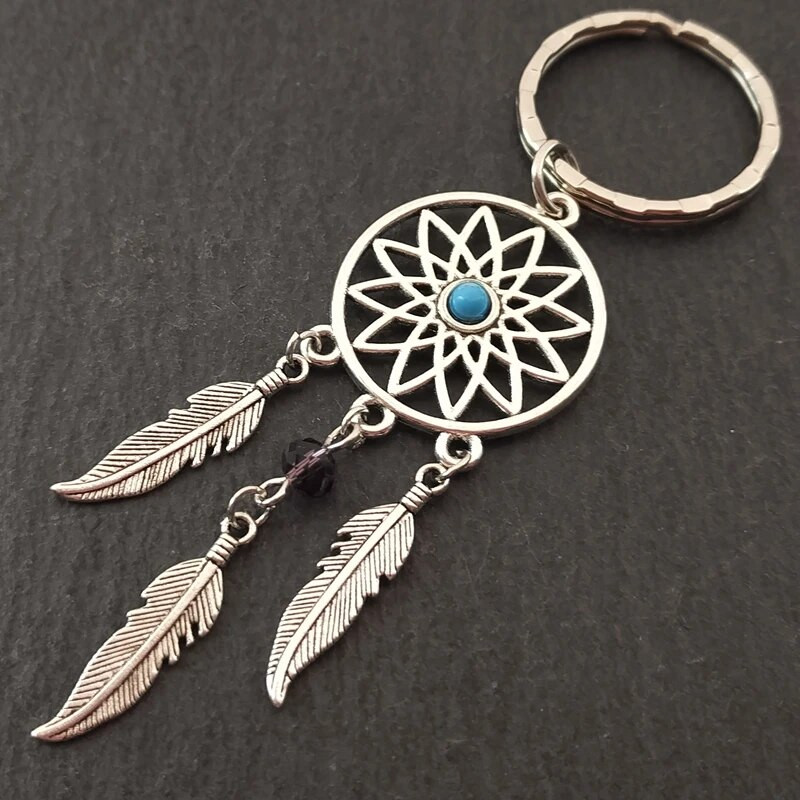 Dāvanu rozā melnas krelles sapņu ķērājs spalvu vēja zvani sapņu ķērējs atslēgu piekariņš sieviešu vintage indiešu stila atslēgu piekariņš