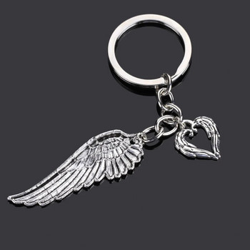 Angel Wings Heart Key Chain Love Cute Τσάντα Vintage Feather Γυναικεία μπρελόκ Μόδα Γυναικεία κοσμήματα