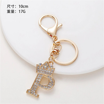 1 gab. Sieviešu atslēgu piekariņš 26 Angļu alfabēta mirdzums, izdobts kulons, radoši somas rotājumi, aksesuāri, automašīnu atslēgu piekariņi