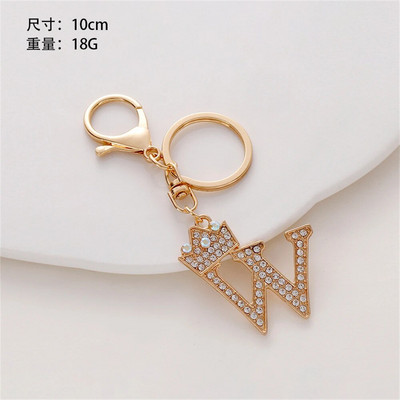 1 gab. Sieviešu atslēgu piekariņš 26 Angļu alfabēta mirdzums, izdobts kulons, radoši somas rotājumi, aksesuāri, automašīnu atslēgu piekariņi