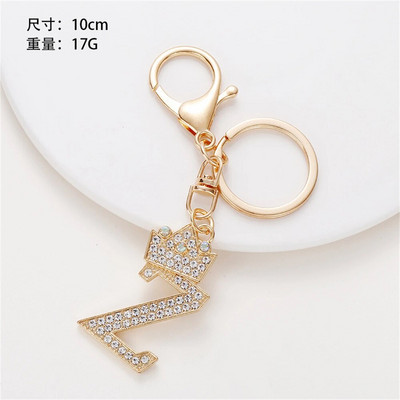 1 gab. Sieviešu atslēgu piekariņš 26 Angļu alfabēta mirdzums, izdobts kulons, radoši somas rotājumi, aksesuāri, automašīnu atslēgu piekariņi