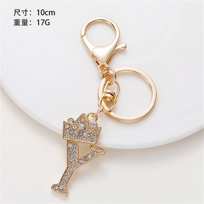 1 gab. Sieviešu atslēgu piekariņš 26 Angļu alfabēta mirdzums, izdobts kulons, radoši somas rotājumi, aksesuāri, automašīnu atslēgu piekariņi