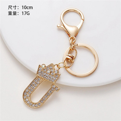 1 gab. Sieviešu atslēgu piekariņš 26 Angļu alfabēta mirdzums, izdobts kulons, radoši somas rotājumi, aksesuāri, automašīnu atslēgu piekariņi