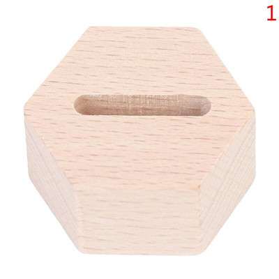 Επαναχρησιμοποιήσιμη ρουστίκ βάση δαχτυλιδιού από φυσικό ξύλο, αξεσουάρ κοσμημάτων Εξάγωνο μικρό δαχτυλίδι, επιτραπέζιο Vintage κομψή βάση οθόνης