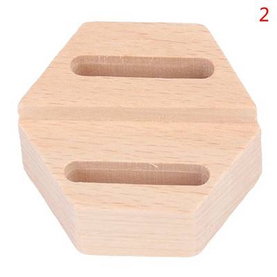 Επαναχρησιμοποιήσιμη ρουστίκ βάση δαχτυλιδιού από φυσικό ξύλο, αξεσουάρ κοσμημάτων Εξάγωνο μικρό δαχτυλίδι, επιτραπέζιο Vintage κομψή βάση οθόνης