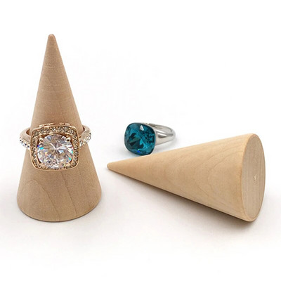 Επαναχρησιμοποιήσιμη ρουστίκ βάση δαχτυλιδιού από φυσικό ξύλο, αξεσουάρ κοσμημάτων Εξάγωνο μικρό δαχτυλίδι, επιτραπέζιο Vintage κομψή βάση οθόνης