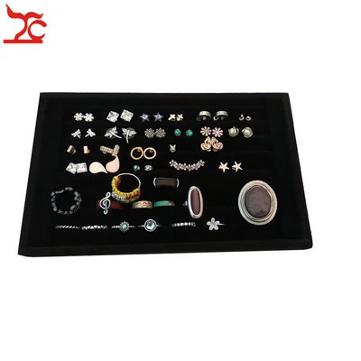 Fiók barkács gyűrű ékszer tároló tálca gyűrű karkötő ajándékdoboz bársony fülbevaló lánc lánc vitrin mandzsettagomb gyűrű szervező tálca
