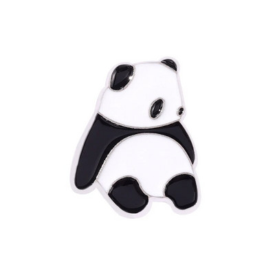 Karikatūra Jauki dzīvnieki Panda Emaljas piespraudes Ķēdes kulons Panda Piens Tējas Grāmatas Bambusa sakausējums Piespraude Žetons Salda sieviete Rotaslieta Dāvana