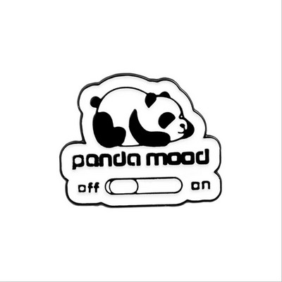 Karikatūra Jauki dzīvnieki Panda Emaljas piespraudes Ķēdes kulons Panda Piens Tējas Grāmatas Bambusa sakausējums Piespraude Žetons Salda sieviete Rotaslieta Dāvana