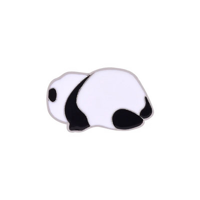 Karikatūra Jauki dzīvnieki Panda Emaljas piespraudes Ķēdes kulons Panda Piens Tējas Grāmatas Bambusa sakausējums Piespraude Žetons Salda sieviete Rotaslieta Dāvana