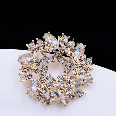 Μπουκέτο στρας καρφίτσες και καρφίτσες Κλιπ κασκόλ Μεγάλο λουλούδι κρυστάλλινη καρφίτσα για γυναίκες Μόδα καρφίτσα καρφίτσα κοσμήματα Δώρα DIY Μπουκ