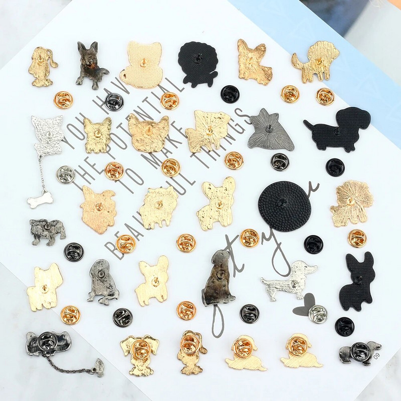 Jauki dzīvnieku suņi kolekcija Emaljas piespraudes multfilma Smieklīga, jauka mājdzīvnieku kucēnu piespraudes Mugursomas krekli Atloks Žetonu aksesuāri Bērniem Dāvanas