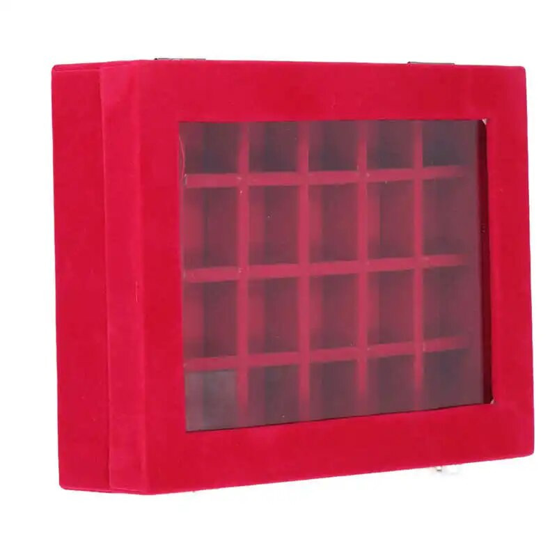 24 θήκες Μικρή βελούδινη κοσμηματοθήκη Organizer Θήκη για κοσμήματα Σκουλαρίκια δαχτυλίδια Κουτί αποθήκευσης Θήκη κοσμημάτων με κλειδαριές