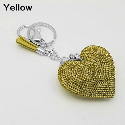 Love Heart Charm Bārkstis Atslēgu piekariņš Kulons Atslēgu piekariņš Romantisks Žilbinošs Rhinestone Jaunums