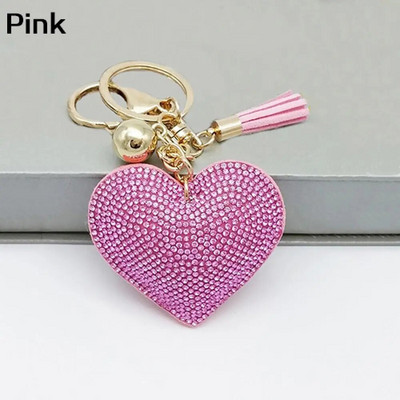 Love Heart Charm Bārkstis Atslēgu piekariņš Kulons Atslēgu piekariņš Romantisks Žilbinošs Rhinestone Jaunums