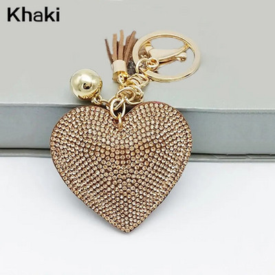 Love Heart Charm Bārkstis Atslēgu piekariņš Kulons Atslēgu piekariņš Romantisks Žilbinošs Rhinestone Jaunums