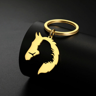 Skyirm zirga galvas atslēgu piekariņš sievietēm vīriešiem un meitenēm dāvanu auto atslēgu piekariņš kulons nerūsējošā tērauda rotaslietas mode