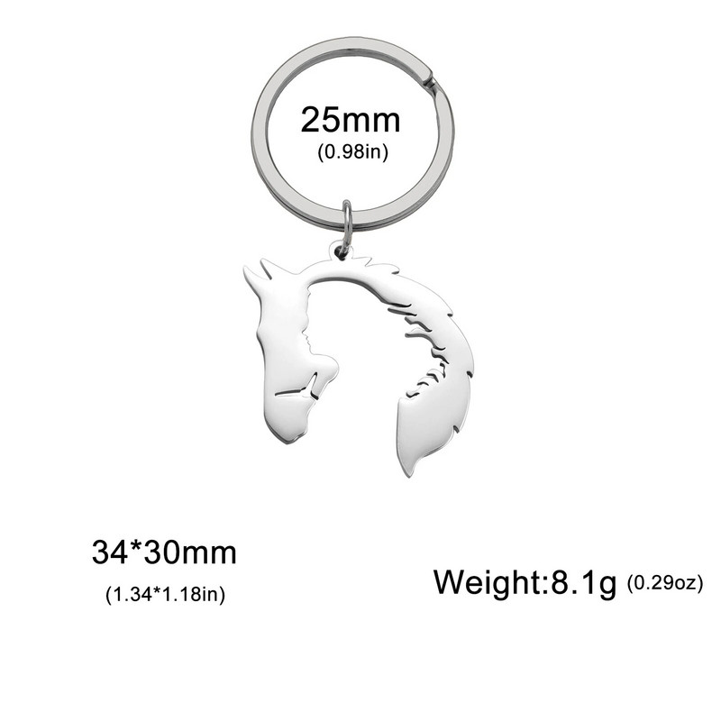 Skyirm zirga galvas atslēgu piekariņš sievietēm vīriešiem un meitenēm dāvanu auto atslēgu piekariņš kulons nerūsējošā tērauda rotaslietas mode