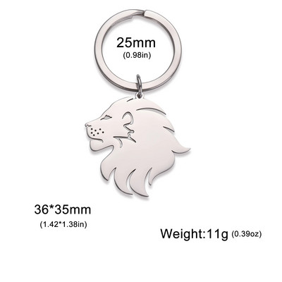 COOLTIME Punk Lion dzīvnieku kulons atslēgu piekariņš vīriešiem nerūsējošā tērauda Dzīvnieku automašīnas atslēgu piekariņš Hip Hop atslēgu piekariņš rotaslietas dzimšanas dienas dāvana