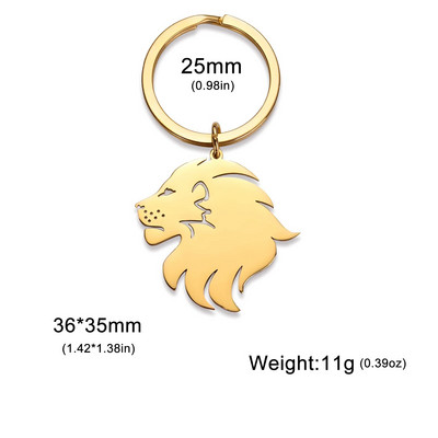 COOLTIME Punk Lion dzīvnieku kulons atslēgu piekariņš vīriešiem nerūsējošā tērauda Dzīvnieku automašīnas atslēgu piekariņš Hip Hop atslēgu piekariņš rotaslietas dzimšanas dienas dāvana