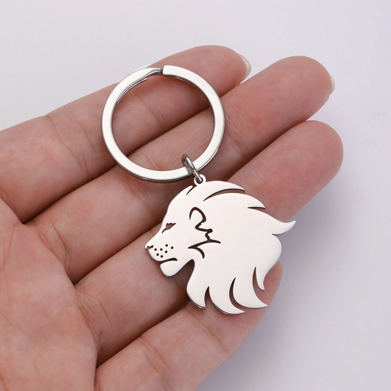 COOLTIME Punk Lion dzīvnieku kulons atslēgu piekariņš vīriešiem nerūsējošā tērauda Dzīvnieku automašīnas atslēgu piekariņš Hip Hop atslēgu piekariņš rotaslietas dzimšanas dienas dāvana