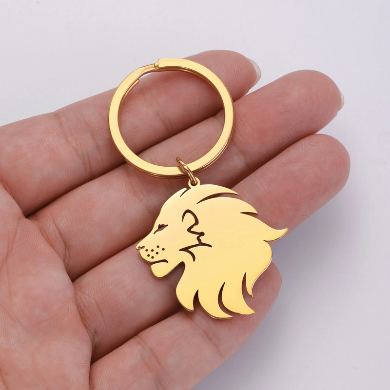 COOLTIME Punk Lion dzīvnieku kulons atslēgu piekariņš vīriešiem nerūsējošā tērauda Dzīvnieku automašīnas atslēgu piekariņš Hip Hop atslēgu piekariņš rotaslietas dzimšanas dienas dāvana