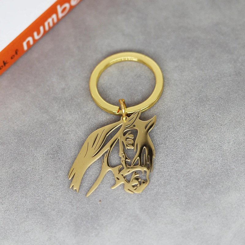 Nerūsējošā tērauda dobs zirga galvas kulons atslēgu piekariņš sievietēm vīriešiem panku hiphopa rotaslietas dzimšanas dienas dāvana