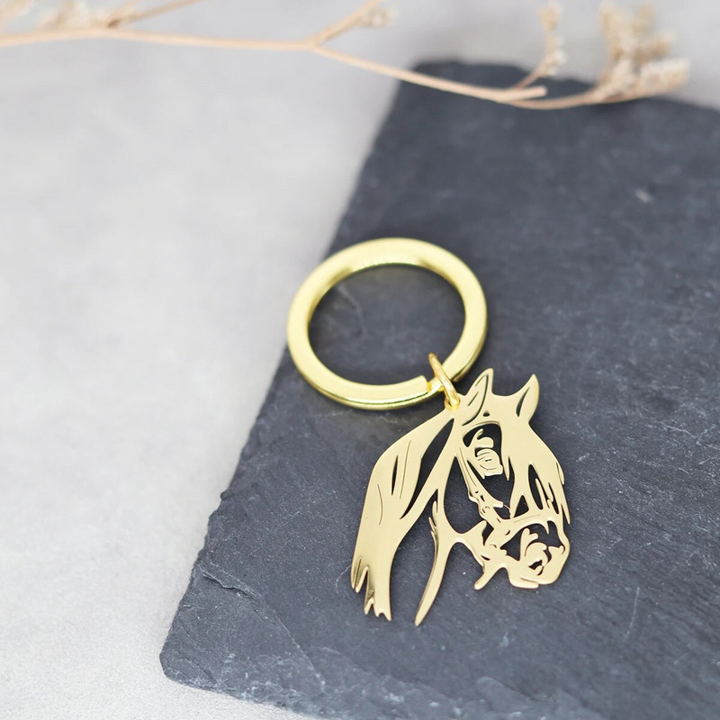 Nerūsējošā tērauda dobs zirga galvas kulons atslēgu piekariņš sievietēm vīriešiem panku hiphopa rotaslietas dzimšanas dienas dāvana