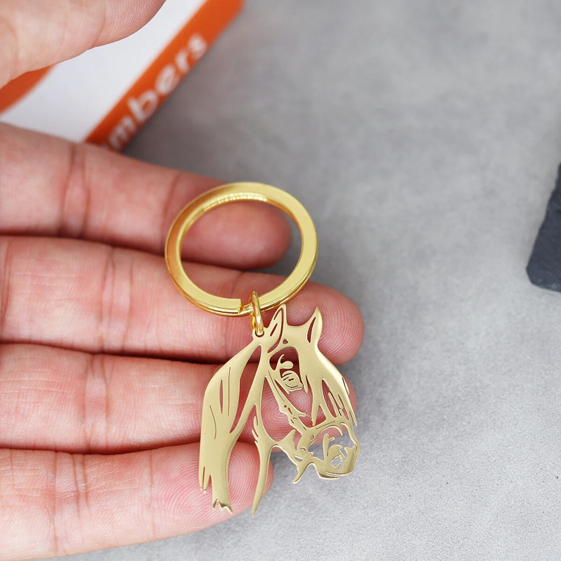 Nerūsējošā tērauda dobs zirga galvas kulons atslēgu piekariņš sievietēm vīriešiem panku hiphopa rotaslietas dzimšanas dienas dāvana